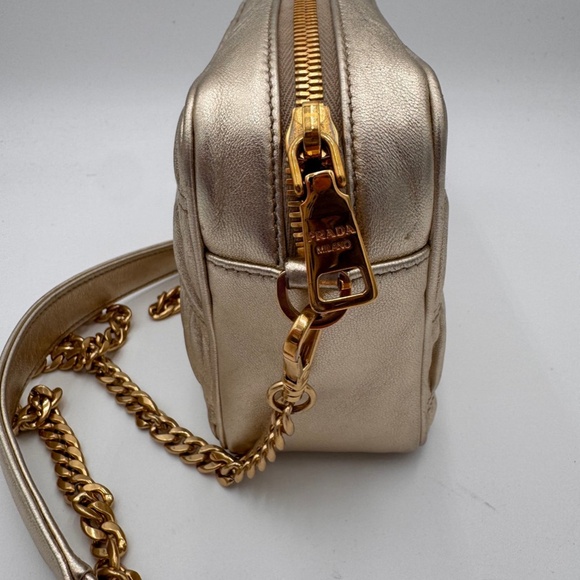 PRADA Nappa Gaufre Camera Bag Gold - Picture 11 of 12